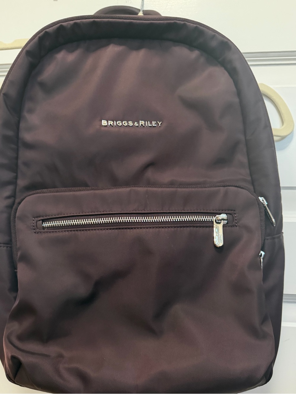Briggs & Riley Dark Brown Nylon Backpack with Silver Hardware